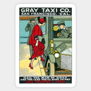 1918 Gray Taxi of San Francisco Sticker